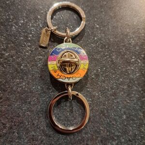 Coach Legacy Stripe Valet Keychain - Never Used